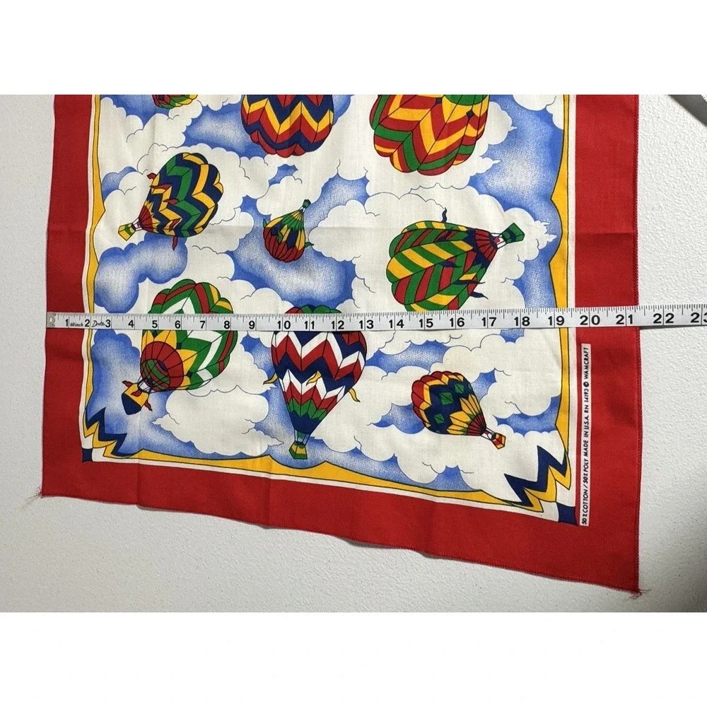 Vintage‎ Wamcraft Hot Air Balloons Bandana 50/50 USA Square Headscarf 21